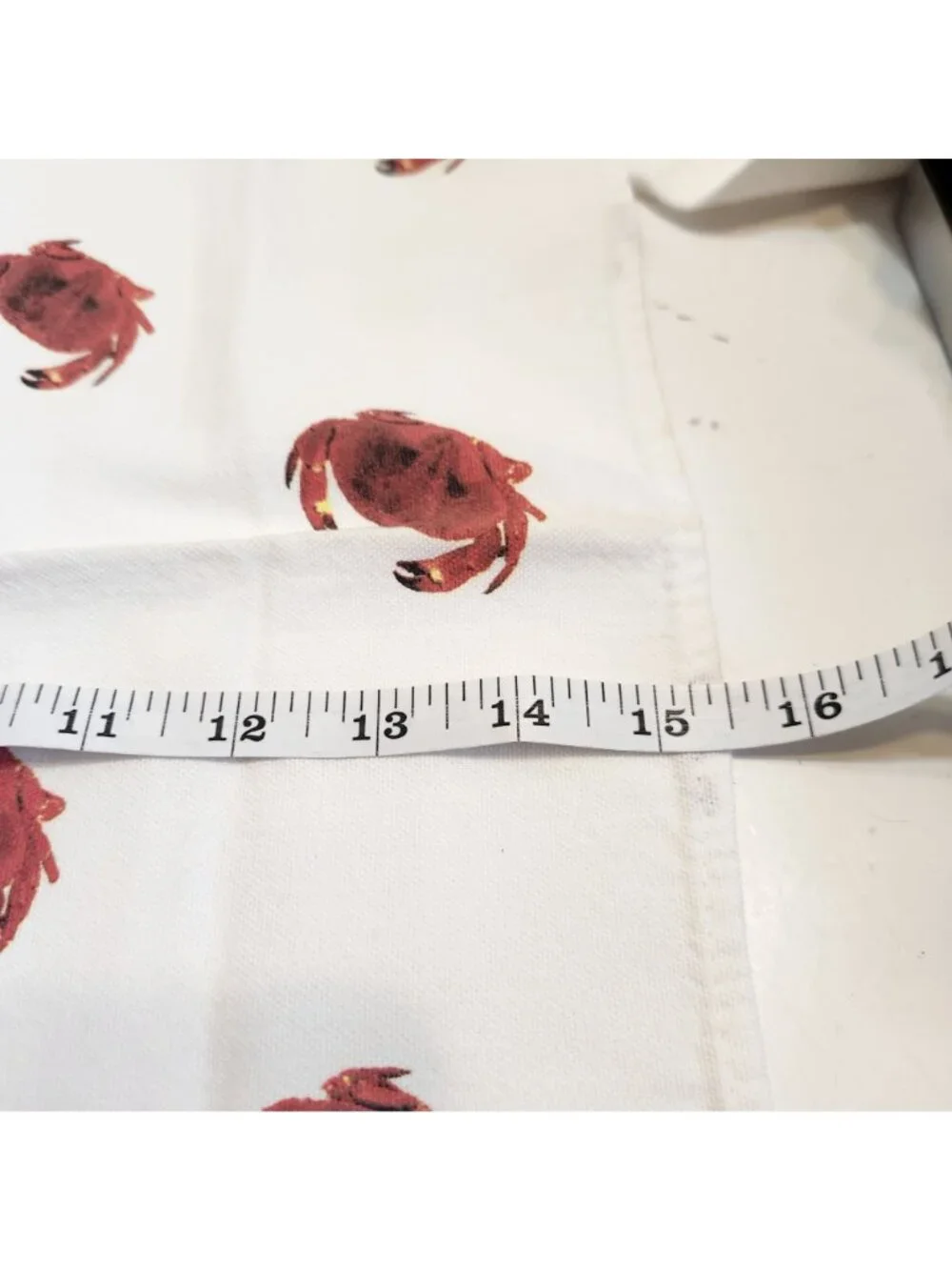 Maryland Crab Cloth Napkins by Cally & Co with Crab Rings Set Of 4 READ